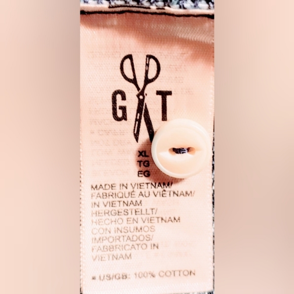 Goodthreads Indigo Slub Contrast Neckline Short Sleeve Henley Top XL - Picture 4 of 4